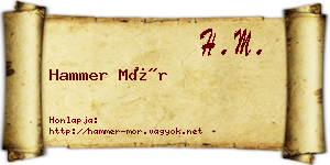 Hammer Mór névjegykártya